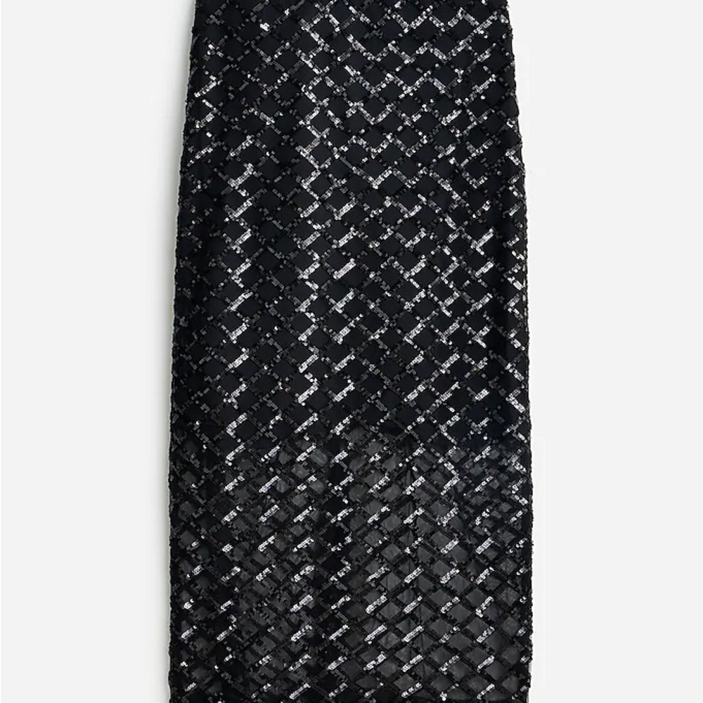 J. Crew Lattice Black Sequin Skirt